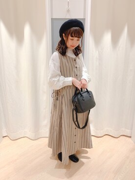 Samansa Mos2 サマンサ モスモスのワンピース ストライプ柄 コーディネート Zozotown