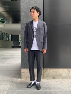 「ベーシック/トラッド」｜植田拓真さん（メンズ・174cm）の春コーディネート