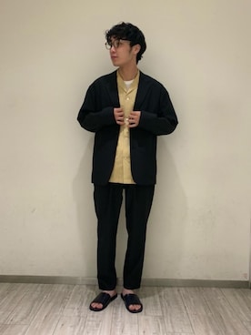 「Mario Doni（マリオドーニ）のアイテム」を使った、植田拓真さん（メンズ・174cm）の春コーディネート