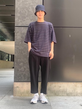 「BEAUTY&YOUTH UNITED ARROWS（ビューティーアンドユースユナイテッドアローズ）のBY インサイドスタンプ リング（リング）」を使った、植田拓真さん（メンズ・174cm）の夏コーディネート