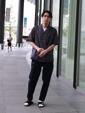 「RECOMMEND  ITEM STYLING」｜「アイテム（サンダル）」を使った、植田拓真さん（メンズ・174cm）の夏コーディネート