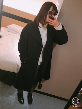 「赤い靴下」｜「アイテム（その他アウター）」を使った、ののべさん（レディース・161cm）の冬コーディネート