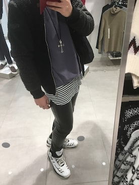 「DIESEL（ディーゼル）のアイテム（ブルゾン）」を使った、リョーさん（メンズ・180cm）の冬コーディネート