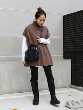 「JOURNAL STANDARD（ジャーナルスタンダード）のアイテム（ベスト）」を使った、SANGUさん（レディース・160cm）の秋コーディネート