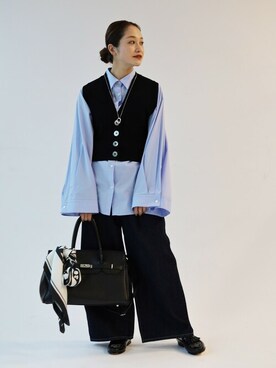 「JOURNAL STANDARD（ジャーナルスタンダード）のアイテム（ベスト）」を使った、SANGUさん（レディース・160cm）の冬コーディネート
