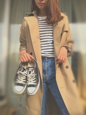 「CONVERSE（コンバース）のconverse（コンバース） ALL STAR OX（オールスターOX）（スニーカー）」を使った、sappiiiさん（レディース・167cm）の春コーディネート