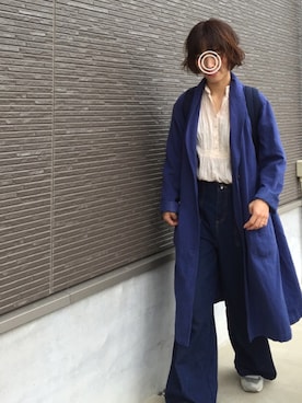 「ウエストイン」｜「アイテム（チュニック）」を使った、fu___さん（レディース・152cm）の春コーディネート