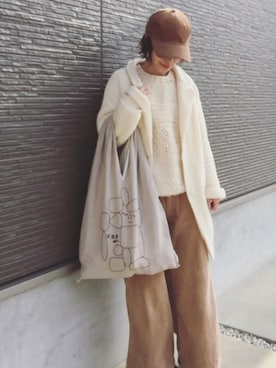 「ミナペルホネン」｜「アイテム（ジャケット/アウター）」を使った、fu___さん（レディース・152cm）の冬コーディネート