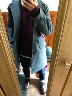 「SOLOVAIR（ソロヴェアー）のアイテム（ドレスシューズ）」を使った、とみーおじさんさん（メンズ・164cm）の冬コーディネート