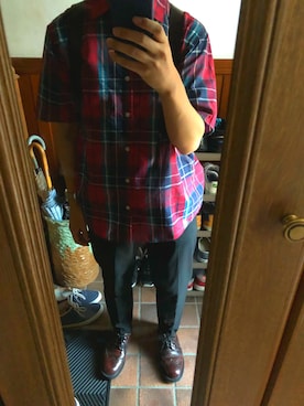 「SOLOVAIR（ソロヴェアー）のアイテム（ドレスシューズ）」を使った、とみーおじさんさん（メンズ・164cm）の夏コーディネート