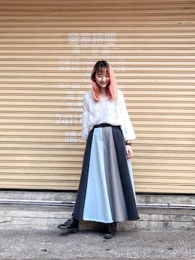 「PULL&BEAR（プルアンドベア）のアイテム（シューズ）」を使った、Yü♡さん（レディース・169cm）の夏コーディネート