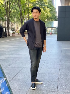 「UNITED ARROWS（ユナイテッドアローズ）のアイテム（スニーカー）」を使った、YUKI KASAHARAさん（メンズ・180cm）の夏コーディネート