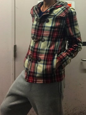 「A.P.C.（アーペーセー）のアイテム（ダッフルコート）」を使った、Nobuhiro Abeさん（メンズ・181cm）の春コーディネート