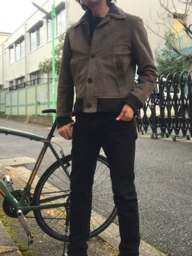 「マルジェラ」｜「アイテム（ブルゾン）」を使った、Nobuhiro Abeさん（メンズ・181cm）の春コーディネート
