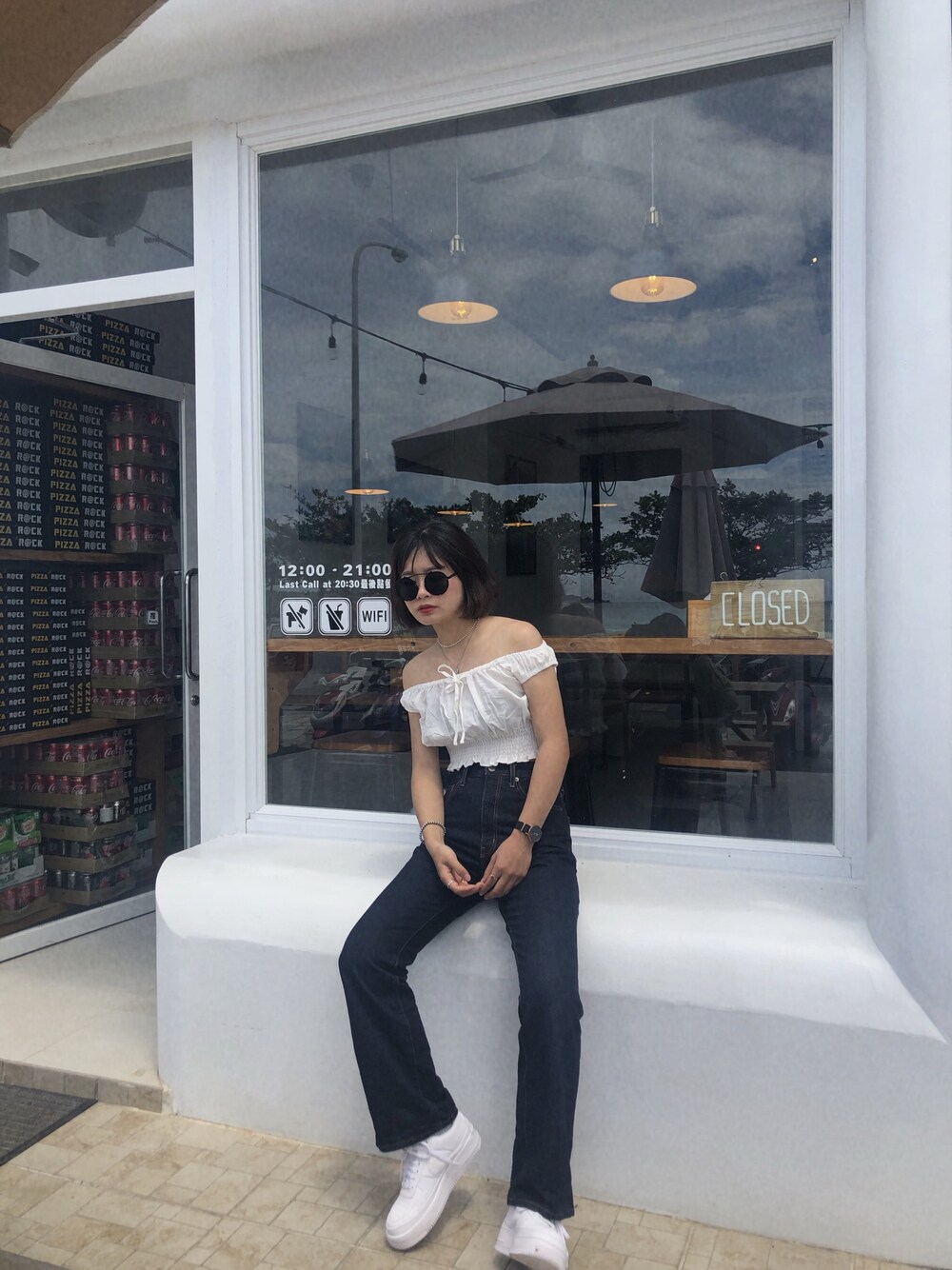 「GUのアイテム（パンツ、ブルー系）」を使った、ruby さん（レディース・163cm）の秋コーディネートの1枚目の写真