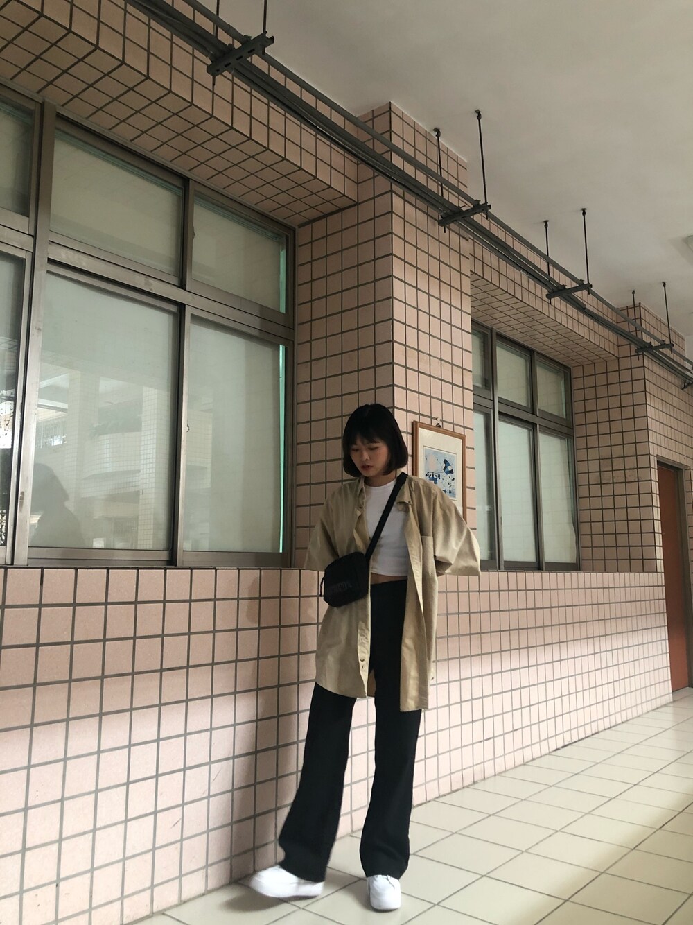 「Timberlandのアイテム（トップス、ベージュ系）」を使った、ruby さん（レディース・163cm）の秋コーディネートの1枚目の写真