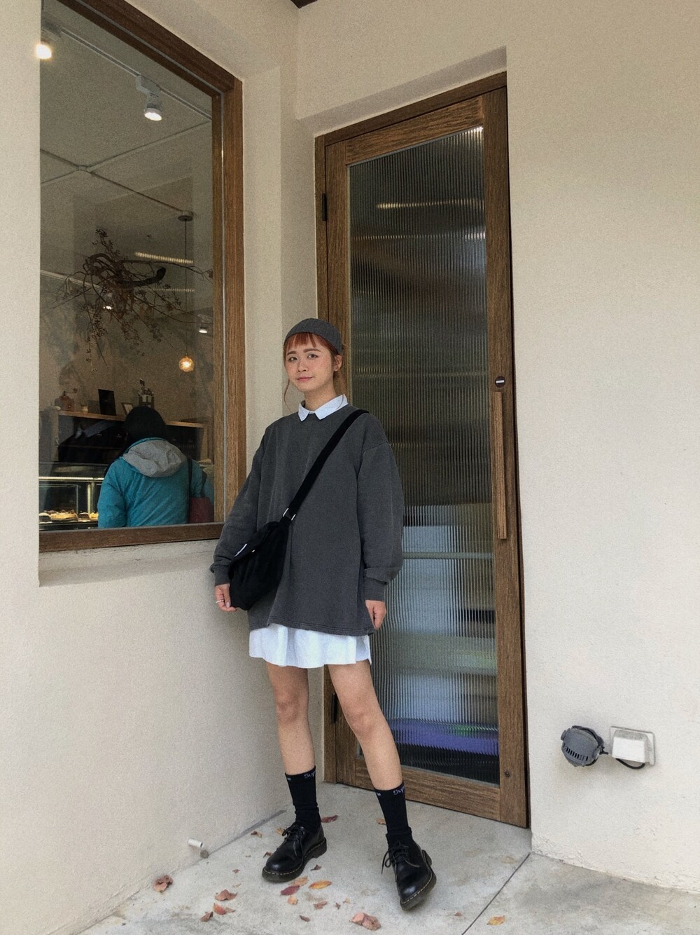 「JEANASISのアイテム（トップス、グレー系）」を使った、ruby さん（レディース・163cm）の春コーディネートの1枚目の写真