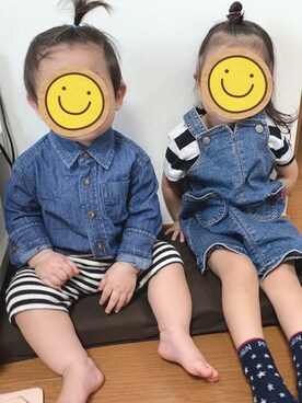 「きょうだいコーデ」｜「アイテム（サロペット/オーバーオール）」を使った、mikiさん（キッズ・90cm）の秋コーディネート