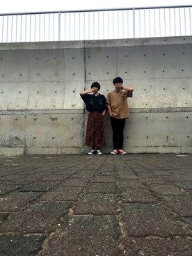 「古着のアイテム（シャツ/ブラウス、ブラウン系）」を使った、Yossyさん（メンズ）の夏コーディネート