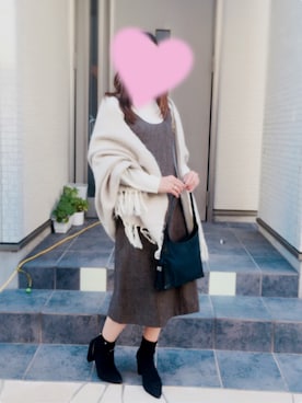 「お買い物」｜「アイテム（ワンピース/ドレス）」を使った、Kさん（レディース・154cm）の冬コーディネート