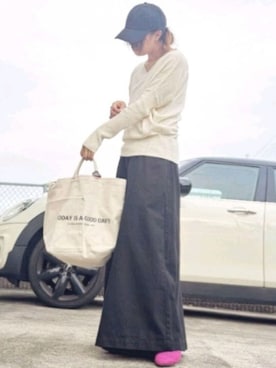 「Chaco closet（チャコ クローゼット）のリラクシングAラインフレアワイドパンツ（その他パンツ）」を使った、RIyO.さん（レディース・157cm）の夏コーディネート