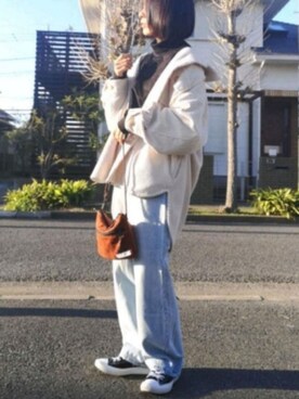 「Sinfu（シンフ）のアイテム」を使った、RIyO.さん（レディース・157cm）の冬コーディネート