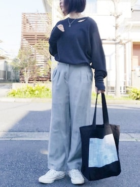 「DOOPZ（ドープス）のアイテム」を使った、RIyO.さん（レディース・157cm）の春コーディネート