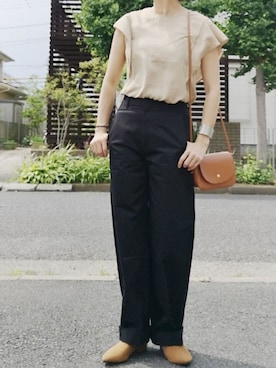 「ラッフルスリーブ」｜「アイテム（トップス）」を使った、RIyO.さん（レディース・157cm）の夏コーディネート