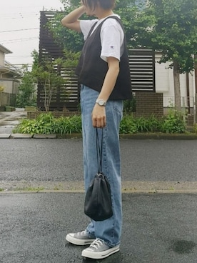 「ハイウエストストレートジーンズ」｜RIyO.さん（レディース・157cm）の夏コーディネート