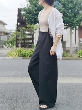 「LOWRYS FARM（ローリーズファーム）のウッドバングル　880326（バングル/リストバンド）」を使った、RIyO.さん（レディース・157cm）の夏コーディネート