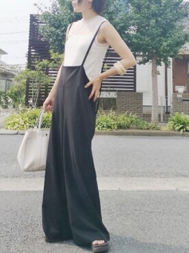 「LOWRYS FARM（ローリーズファーム）のウッドバングル　880326（バングル/リストバンド）」を使った、RIyO.さん（レディース・157cm）の夏コーディネート