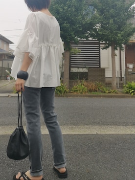 「something_jean」｜「アイテム（アクセサリー）」を使った、RIyO.さん（レディース・157cm）の秋コーディネート