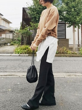 「リップスター」｜「アイテム（バレエシューズ）」を使った、RIyO.さん（レディース・157cm）の秋コーディネート