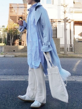 「SEVENDAYS=SUNDAY（セブンデイズサンデイ）のアイテム（シャツワンピース）」を使った、RIyO.さん（レディース・159cm）の冬コーディネート