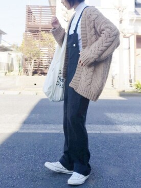 「WAIPER.inc（ワイパーインク）のアイテム（オールインワン・サロペット）」を使った、RIyO.さん（レディース・159cm）の冬コーディネート