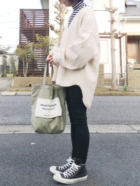 「pr」｜「アイテム（その他トップス）」を使った、RIyO.さん（レディース・159cm）の春コーディネート