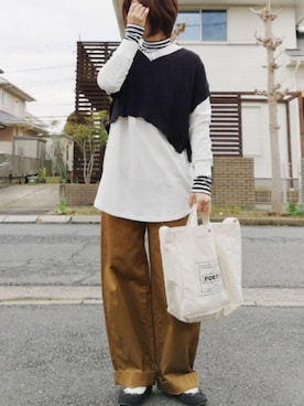 「pr」｜「アイテム（バッグ）」を使った、RIyO.さん（レディース・159cm）の春コーディネート