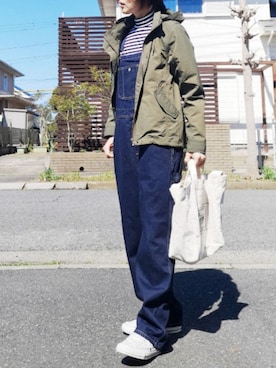 「SonnyLabel」｜「アイテム（マウンテンパーカー）」を使った、RIyO.さん（レディース・159cm）の春コーディネート