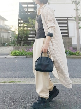 「FORK&SPOON」｜「アイテム（スウェットパンツ）」を使った、RIyO.さん（レディース・159cm）の春コーディネート