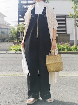 「Lee（リー）のアイテム（サロペット/オーバーオール）」を使った、RIyO.さん（レディース・159cm）の春コーディネート