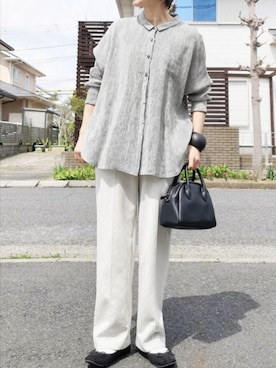 「ドルマンスリーブ」｜「アイテム（その他）」を使った、RIyO.さん（レディース・159cm）の春コーディネート