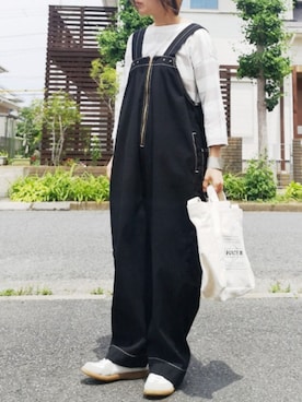 「URBAN RESEARCH（アーバンリサーチ）のTRAVEL COUTURE by LOWERCASE　キャンバストートバッグM（トートバッグ）」を使った、RIyO.さん（レディース・159cm）の春コーディネート
