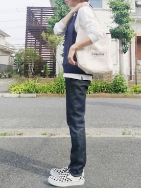 「DHOLIC STYLE（ディーホリックスタイル）のアイテム（ベスト）」を使った、RIyO.さん（レディース・159cm）の夏コーディネート