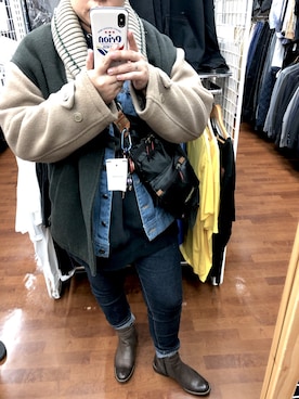 「レザーブーツ」｜「アイテム（ブルゾン）」を使った、MeGuNoさん（レディース・160cm）の秋コーディネート