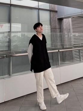 「roroyaのアイテム（その他トップス、ブラック系）」を使った、Lanxさん（レディース・167cm）の冬コーディネート