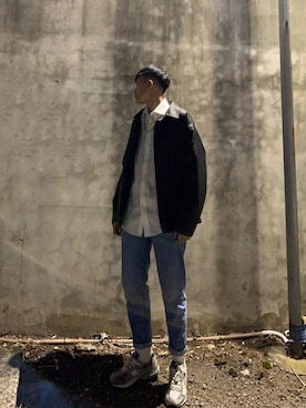 「UNIQLO（ユニクロ）のアイテム（シャツ/ブラウス、ホワイト系）」を使った、Lanxさん（レディース・167cm）の秋コーディネート