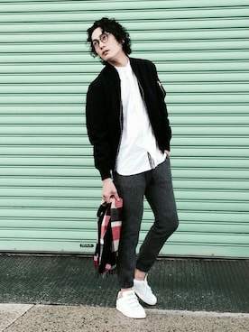 「BLACK LABEL CRESTBRIDGE（ブラックレーベル・クレストブリッジ）のアイテム（トップス）」を使った、Y.Suginoさん（メンズ・180cm）の冬コーディネート