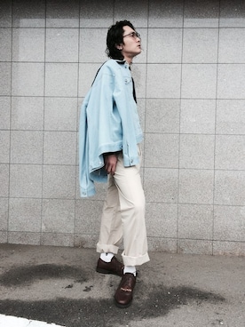 「BLACK LABEL CRESTBRIDGE（ブラックレーベル・クレストブリッジ）のアイテム（デニムジャケット）」を使った、Y.Suginoさん（メンズ・180cm）の春コーディネート