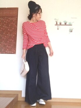 「H&M（エイチ・アンド・エム）のアイテム（クラッチバッグ、ホワイト系）」を使った、shimaさん（レディース・164cm）の春コーディネート