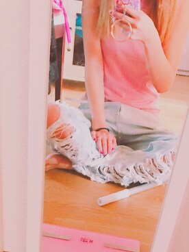「WC（ダブル シー）のアイテム（デニムパンツ）」を使った、あすかるさん（レディース・155cm）の冬コーディネート